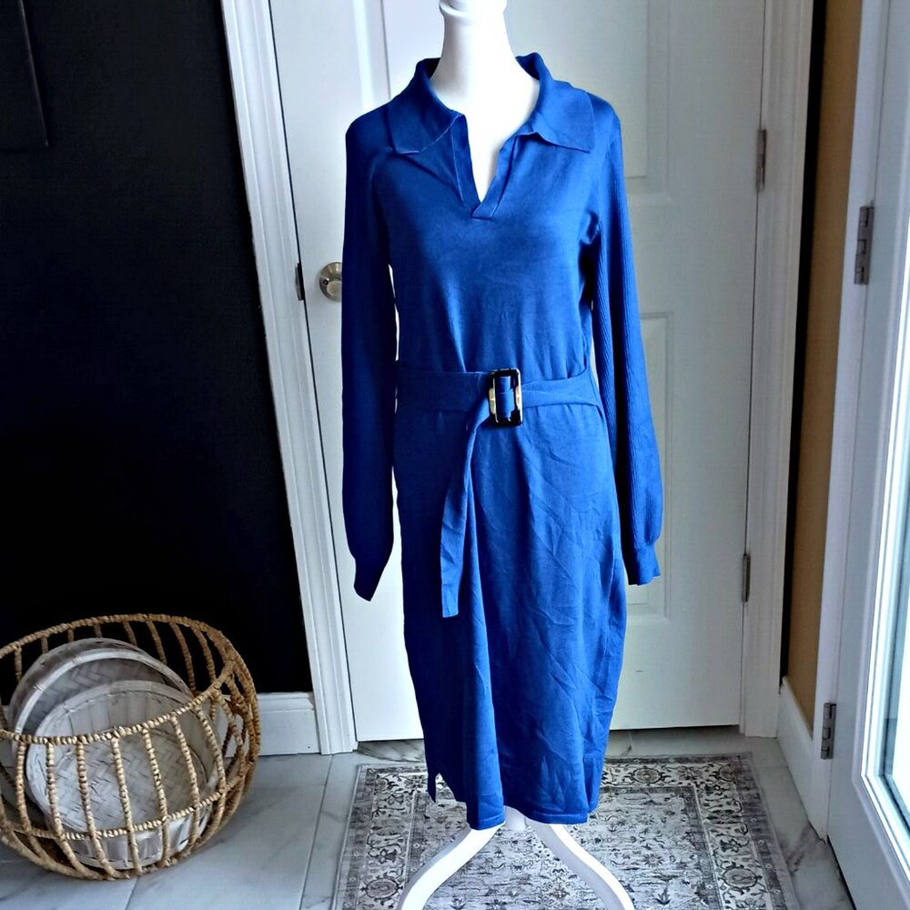 NWOT NINA LEONARD JOHNNY COLLAR SWEATER DRESS - Picture 3 of 5